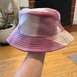 Madewell Pink and White Bucket Hat